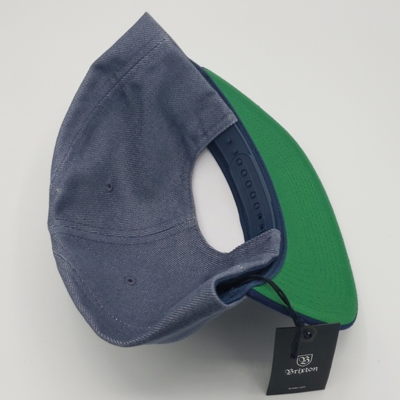 Brixton Wheeler Snapback Cap Light Blue/Navy O/S - Picture 4 of 5